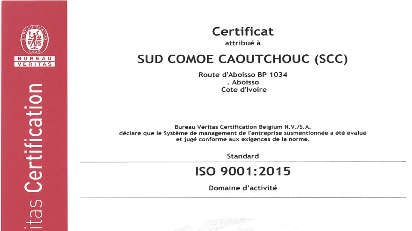 Certification SCC - ISO 9001:2015